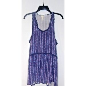 Matilda Jane Tank Top Floral Sleeveless Casual Cute Blue Size M BOHO